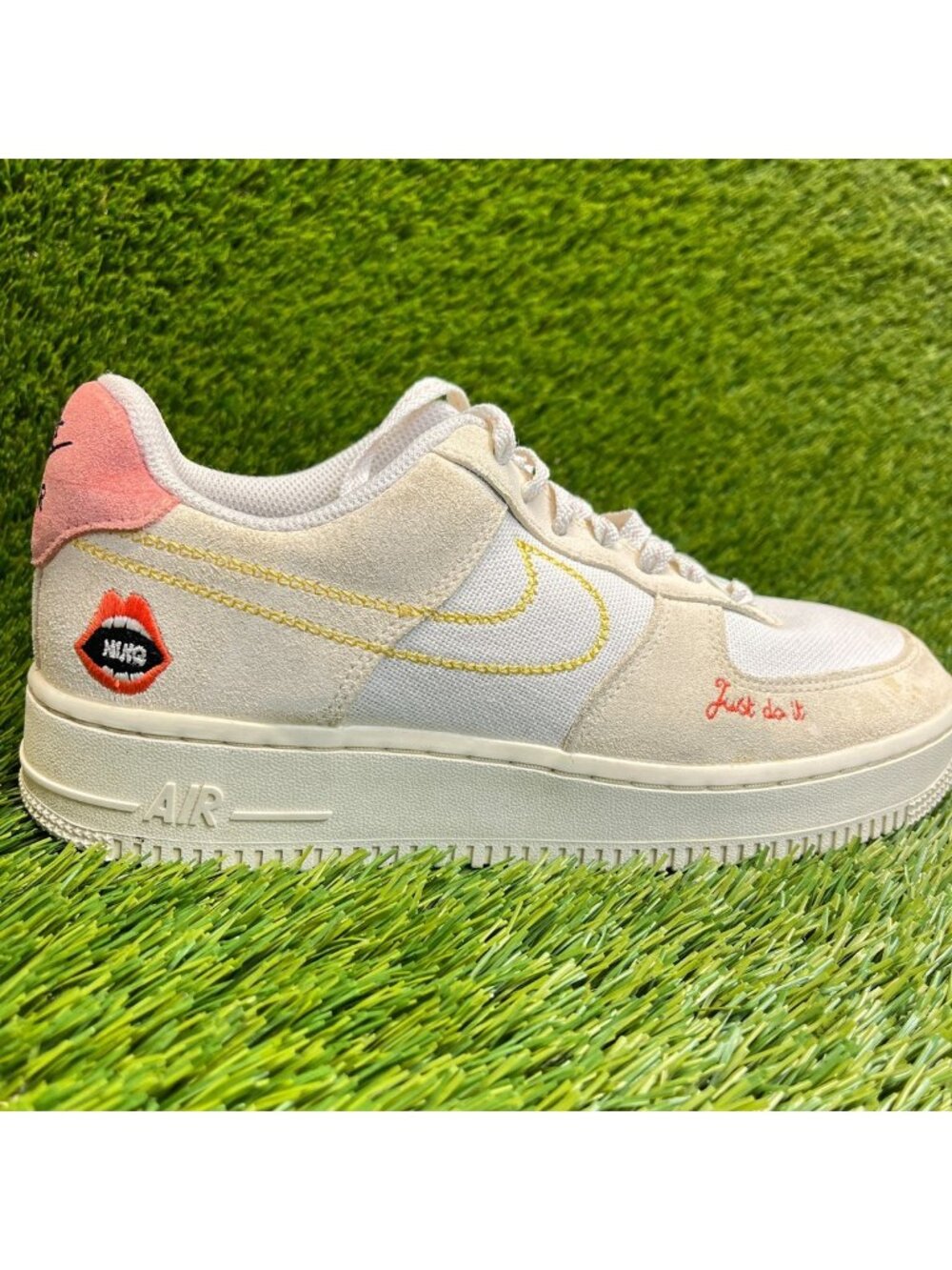 Nike Air Force 1 Low Rock N Roll Womens Size 8 Sail Pink Running Shoes Sneakers